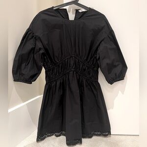 Zara Black Poplin Mini Dress